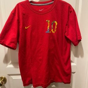 Nike Kids' Red T-Shirt with Colorful Number 10